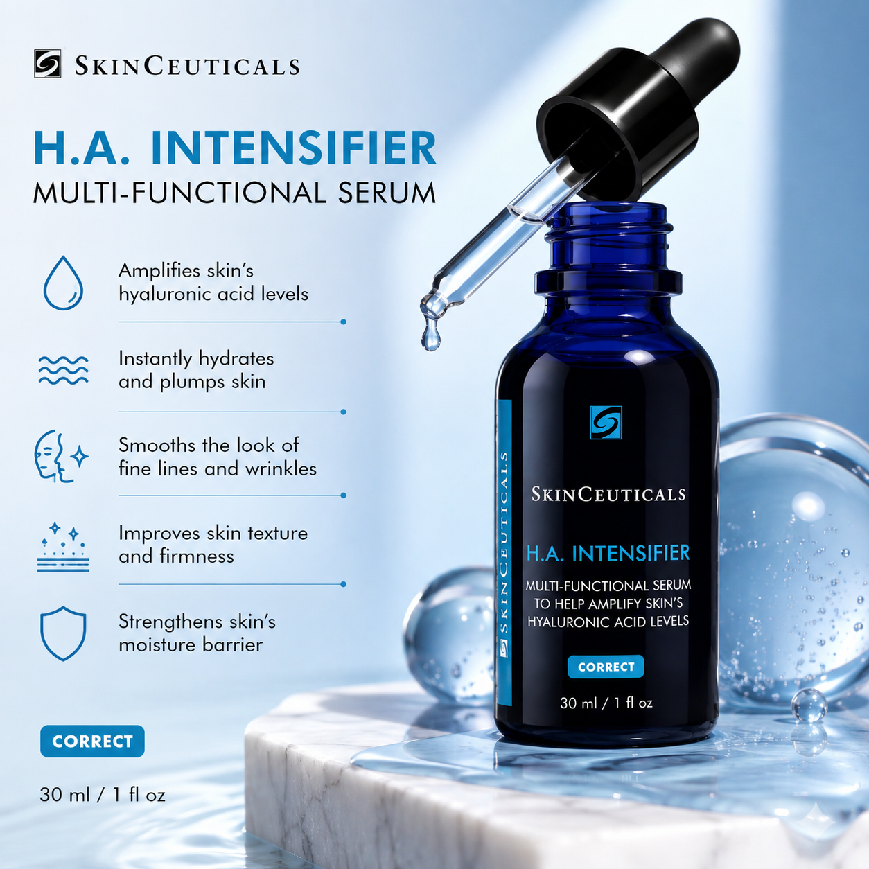 SkinCeuticals H.A. Intensifier Multi-Functional Serum 30ml NEW SEALED