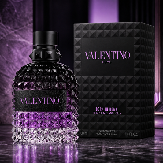NEW 2026 VALENTINO UOMO BORN IN ROMA PURPLE MELANCHOLIA 3.4 OZ SHIP FROM FRANCE